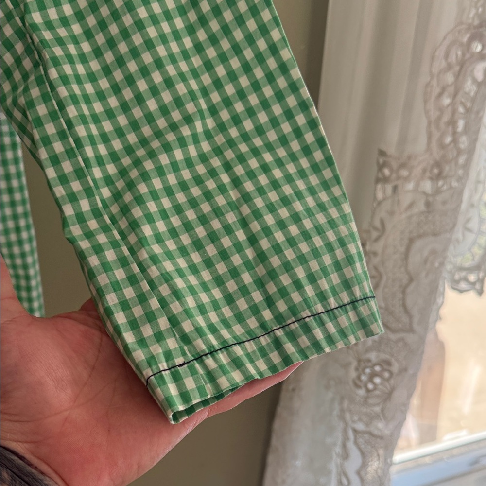 Green And White Gingham Button Front Jacket - image 4